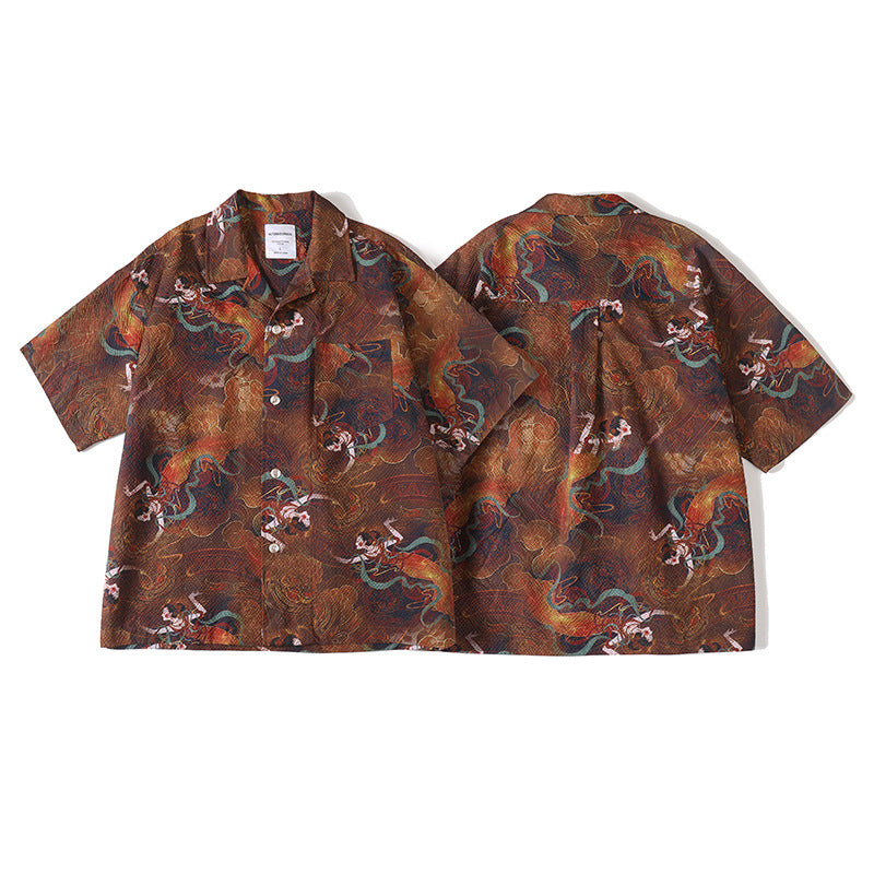 Motif Chiffon Camp Shirt