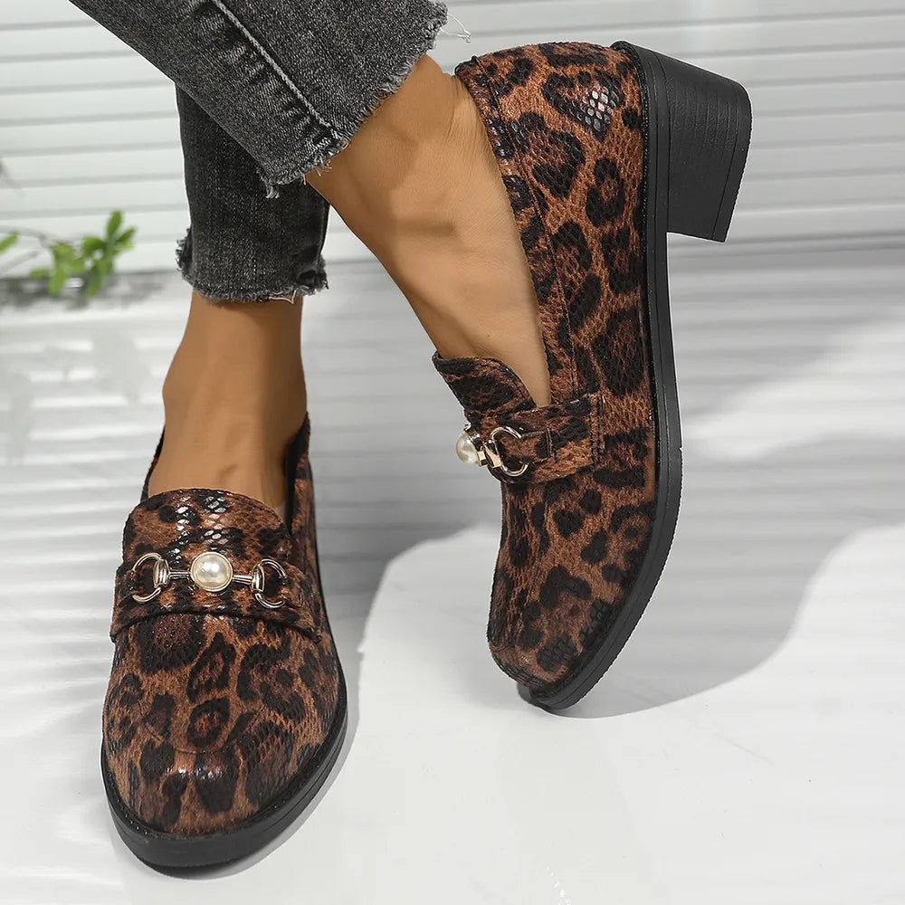 Pillar Block-Heel Loafers