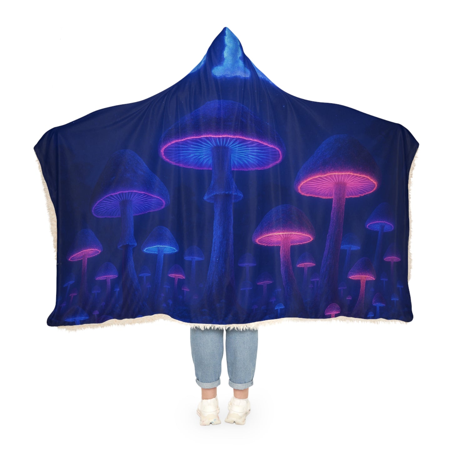 Cozy Mushroom Snuggle Blanket | Warm Hooded Throw Blanket for Relaxation, Movie Nights, Gift for Her, Home Décor