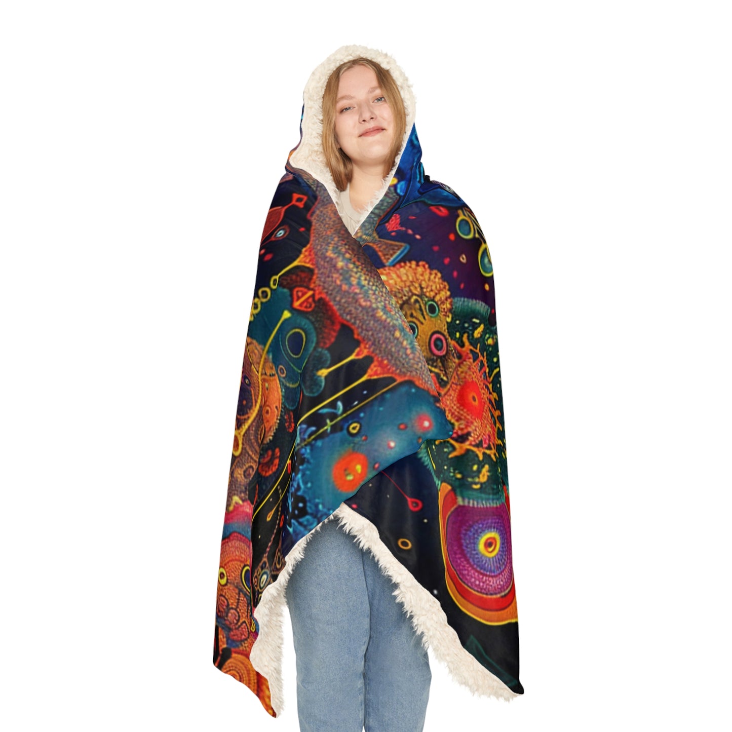 Cosmic Cozy Snuggle Blanket | Festival Gift, Unique Wrap, Bohemian Throw, Art-Inspired Blanket, Home Decor