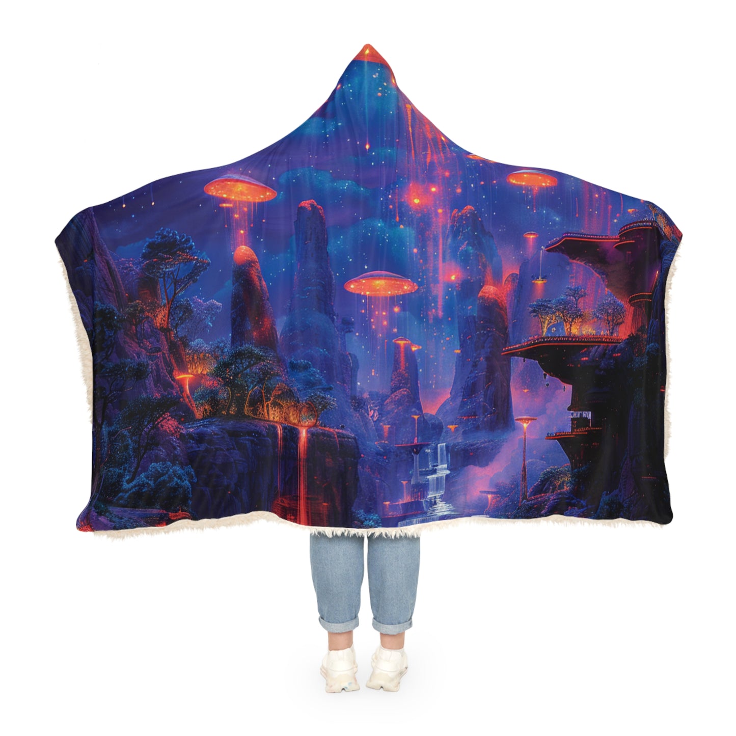 Cosmic Jellyfall Snuggle Blanket - Cozy Throw for Stargazers, Home Decor, Gift for Gamers, Warm Blanket for Movie Nights, Fantasy Lovers