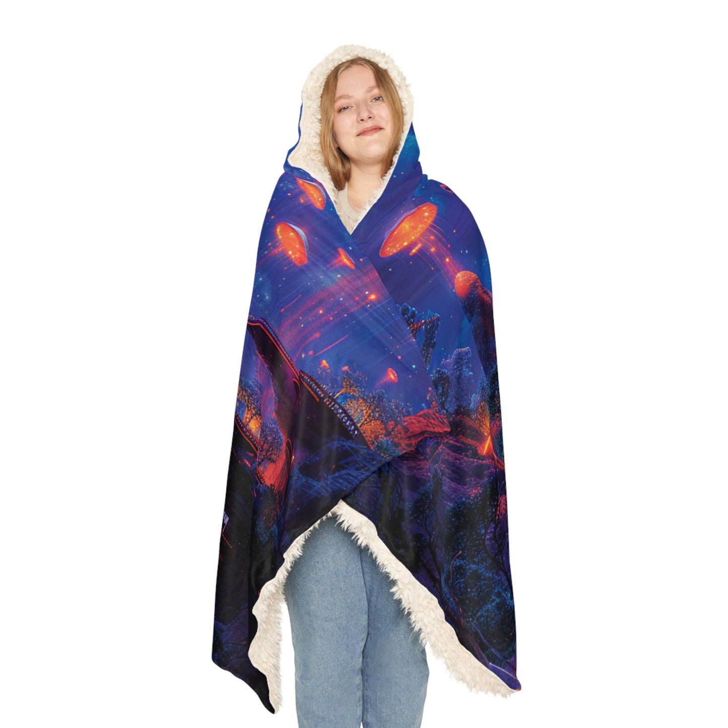 Cosmic Jellyfall Snuggle Blanket - Cozy Throw for Stargazers, Home Decor, Gift for Gamers, Warm Blanket for Movie Nights, Fantasy Lovers
