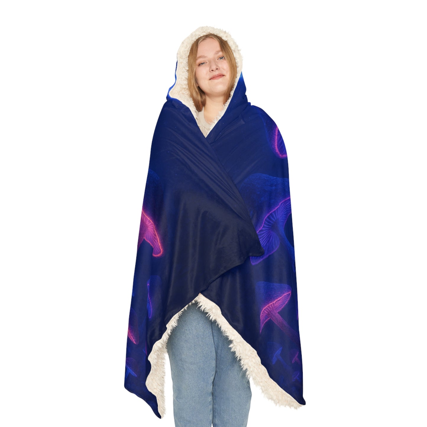 Cozy Mushroom Snuggle Blanket | Warm Hooded Throw Blanket for Relaxation, Movie Nights, Gift for Her, Home Décor