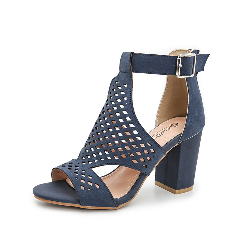 Aperture Peep-Toe Block Heels