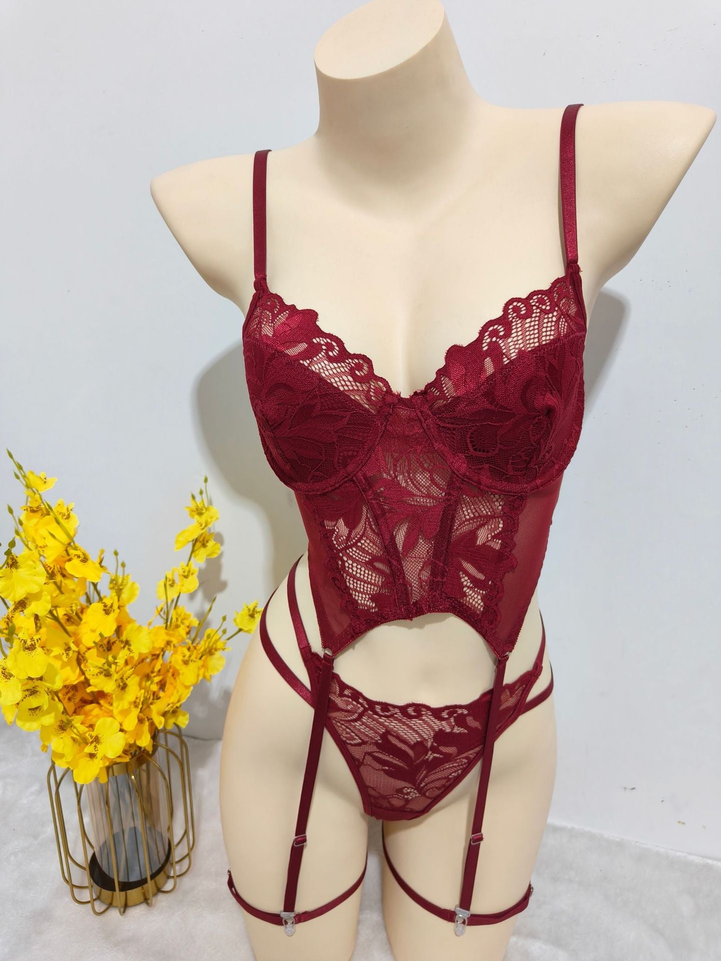 Lace Garter & Thong Set