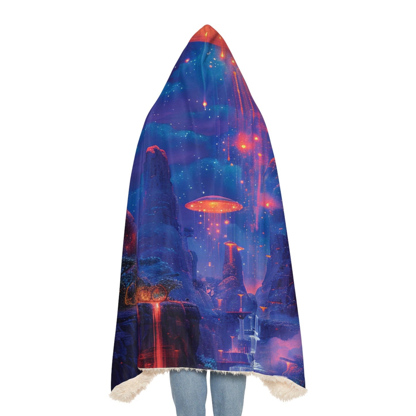 Cosmic Jellyfall Snuggle Blanket - Cozy Throw for Stargazers, Home Decor, Gift for Gamers, Warm Blanket for Movie Nights, Fantasy Lovers