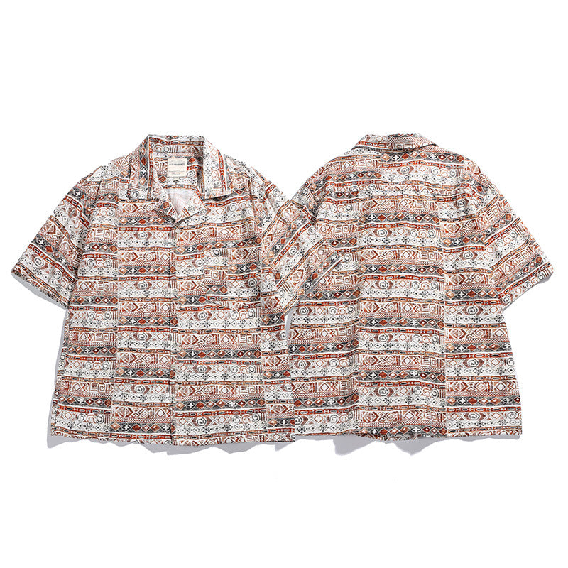 Island Motif Camp Shirt