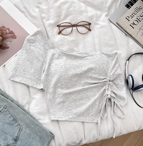 Draped Edge Crop Top