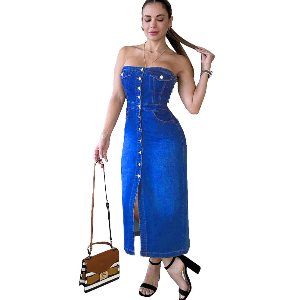 Harper Denim Column Dress