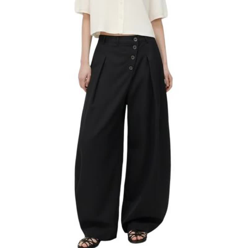 Offset Button Trousers