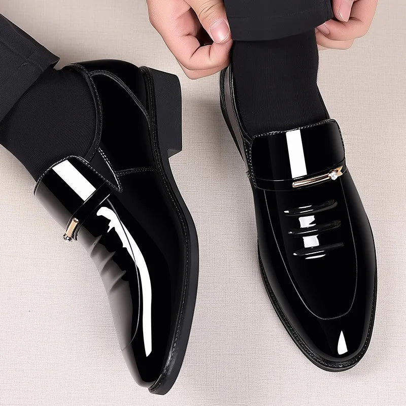 Axiom Patent Pointed-Toe Loafers