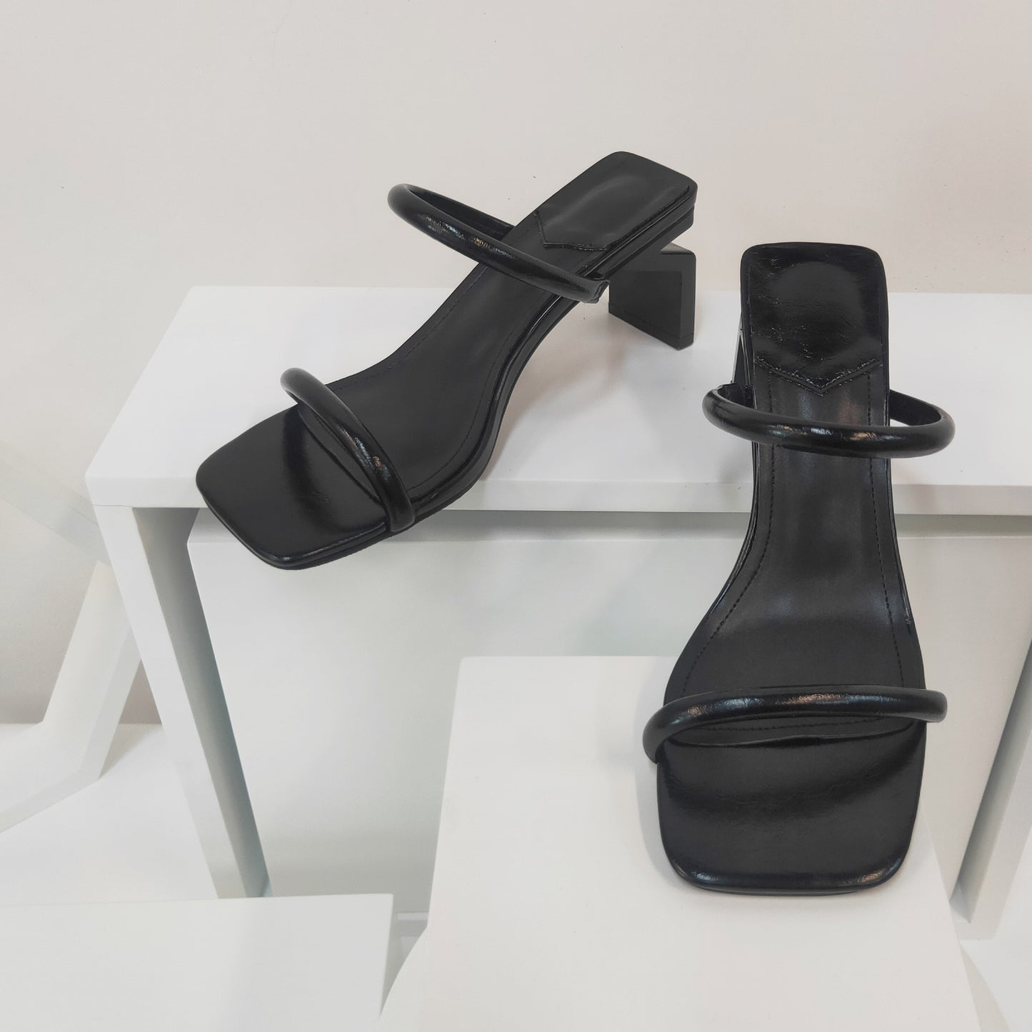 Solitaire Crystal Strap Heels
