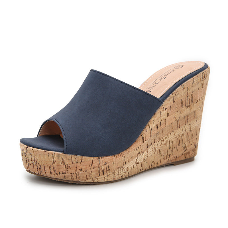 Rise Peep-Toe Wedge Heels