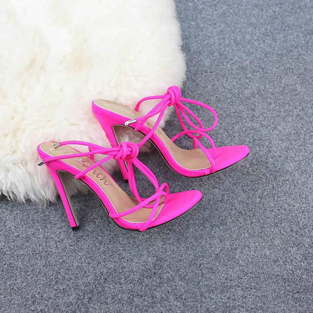 Skyline Lace-Up Stiletto Sandals