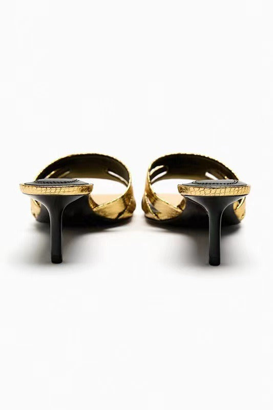 Gilded Arc Slingback Mules