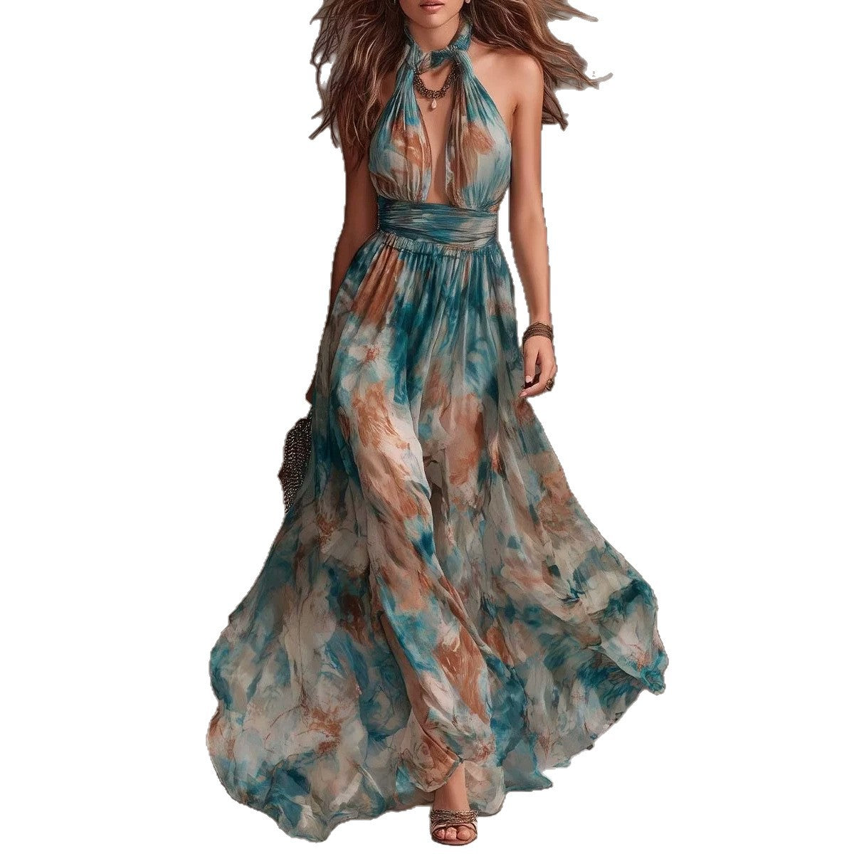 Coastal Breeze Halter Maxi