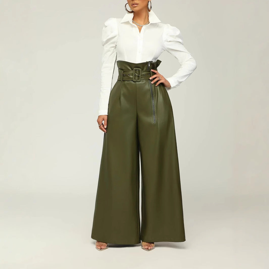 Mercury Belted Wide-Leg Trousers