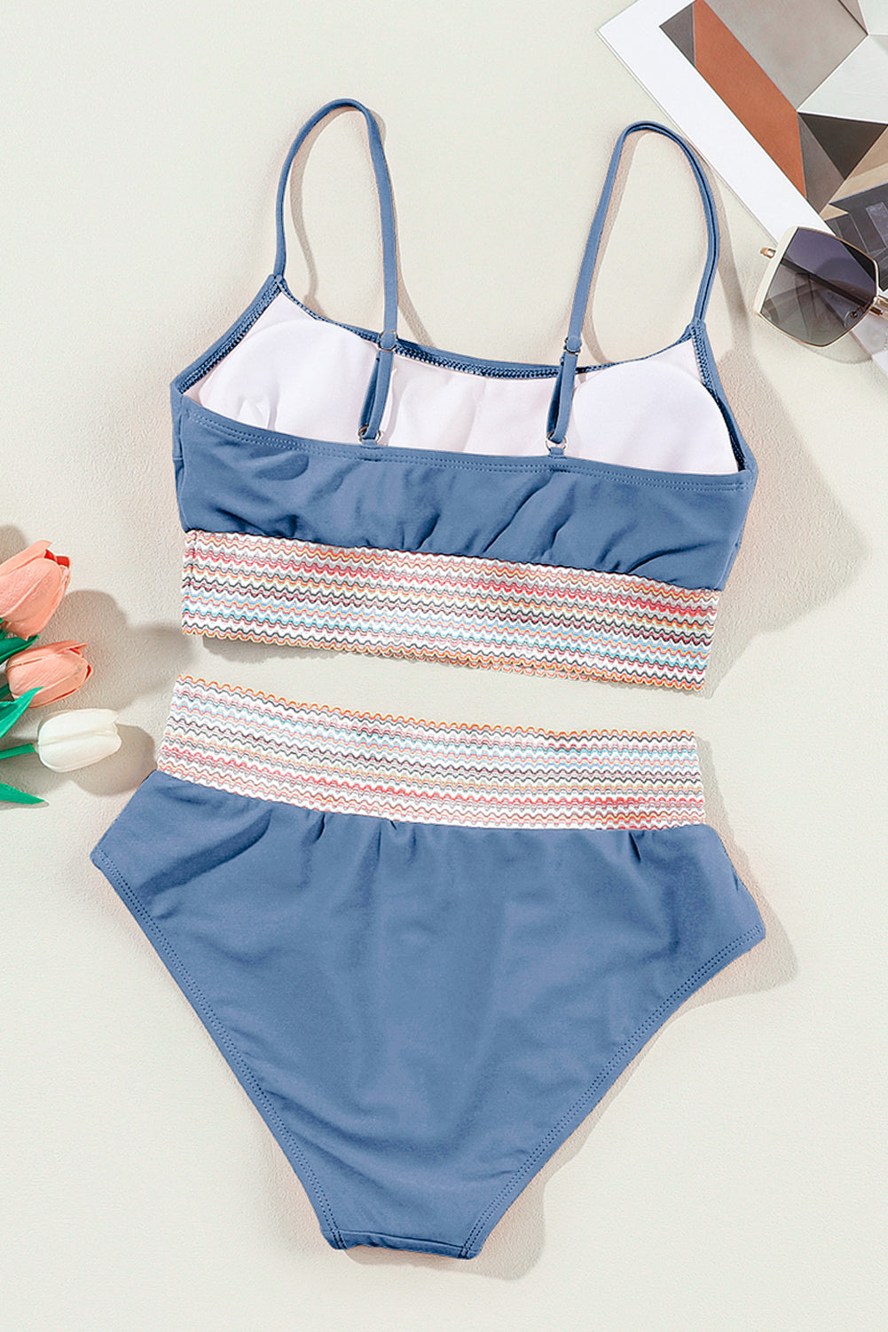 No 180 Dusk Blue High Waist Bikini Swimsuit