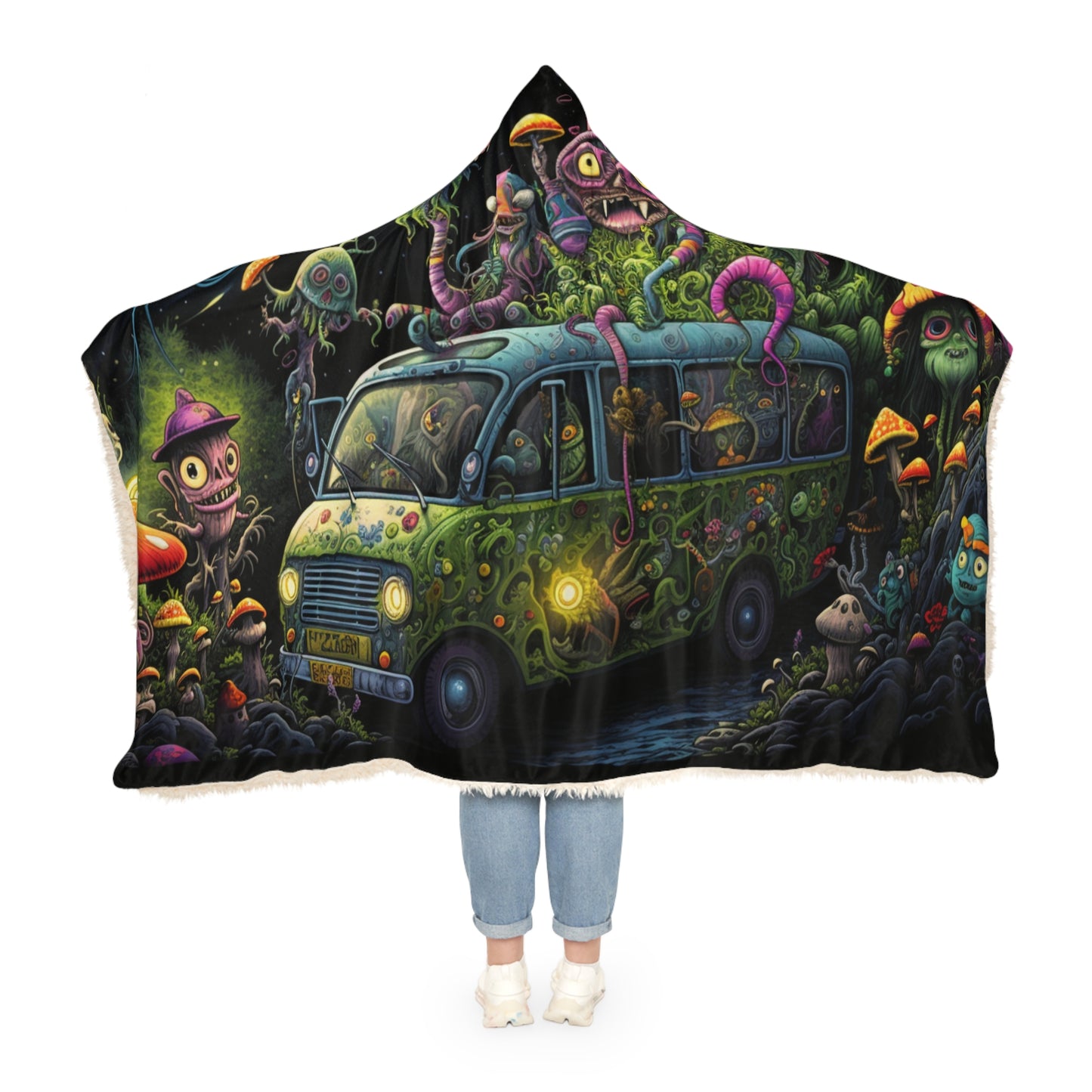 Mycobloom | Snuggle Blanket with Magical Forest Design, Festival Decor,