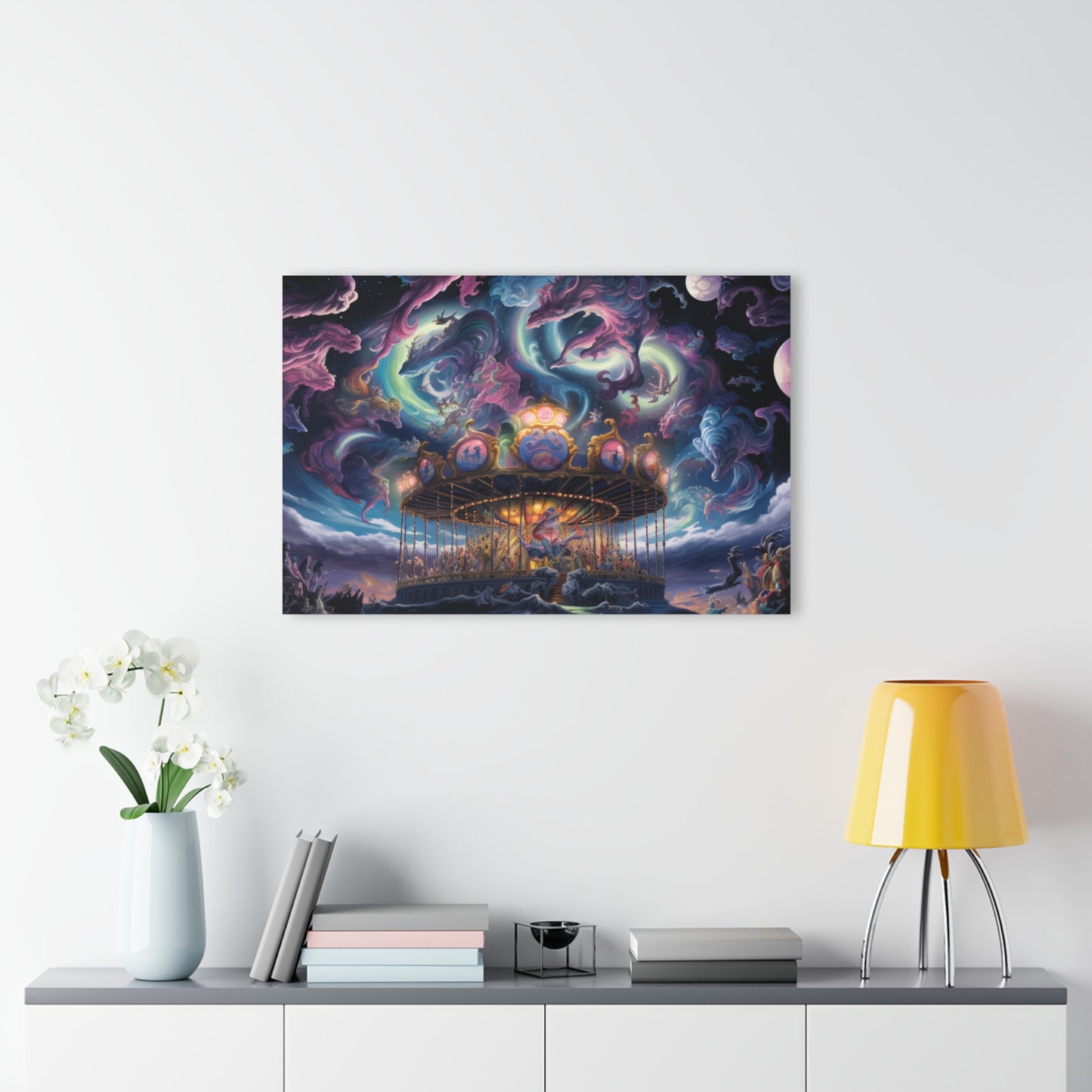 Nova's Folly | Fantasy Acrylic Print Wall Art  Carousel Artwork, Home Decor, Gift for Art Lovers, Unique Wall Hanging