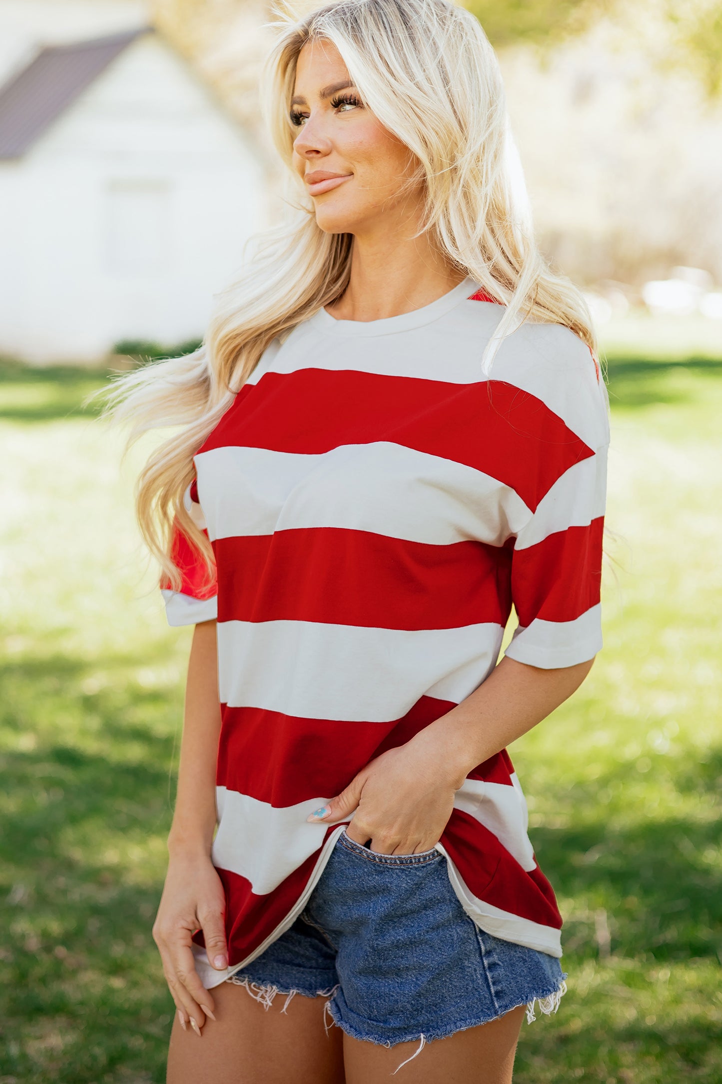 No 180 Striped Tunic Tee