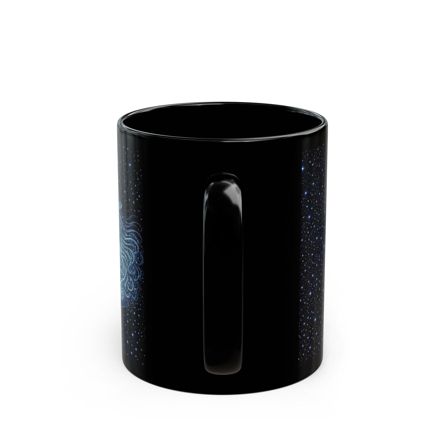 Pisces Zodiac Moon Mermaid Mug | Astrology Black Ceramic Mug