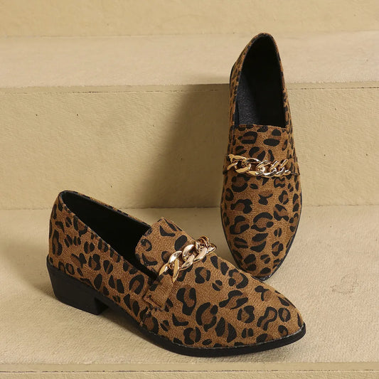 Vector Pointed-Toe Block-Heel Loafers