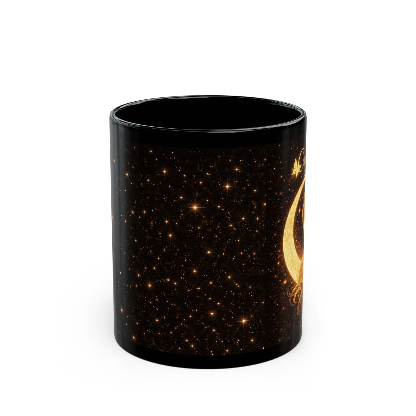 Capricorn Zodiac Illustration Mug | Black Astrology Coffee Cup