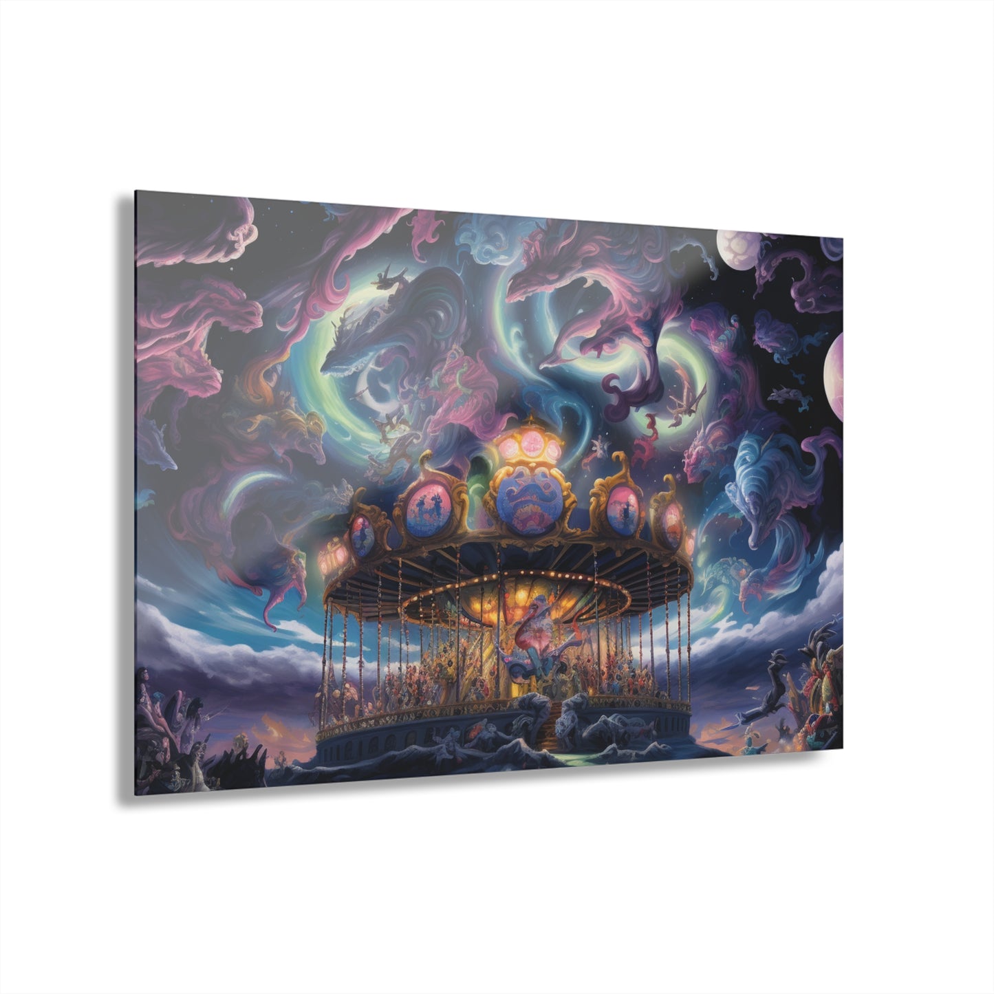 Nova's Folly | Fantasy Acrylic Print Wall Art  Carousel Artwork, Home Decor, Gift for Art Lovers, Unique Wall Hanging