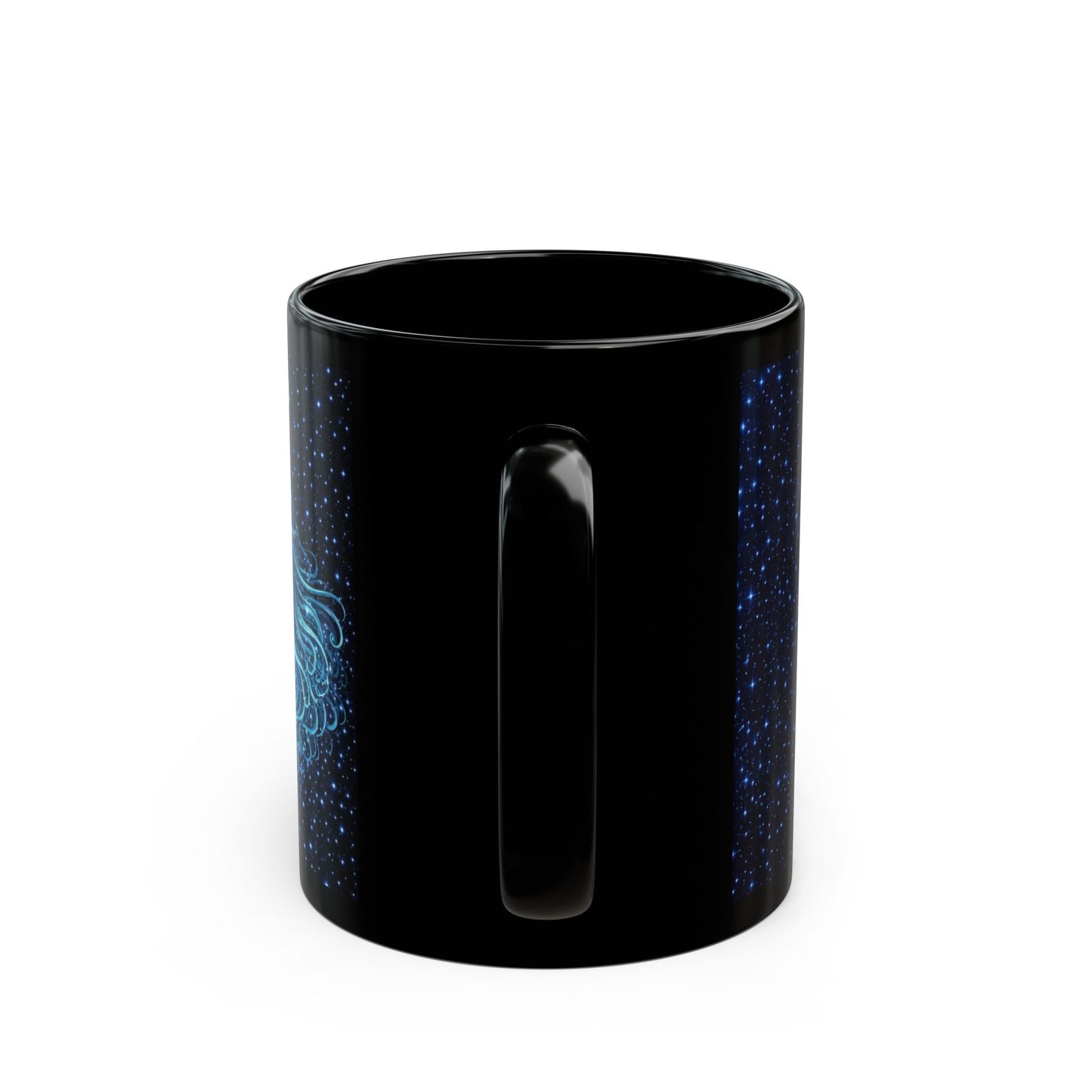 Aquarius Water Bearer Mug | Zodiac Constellation Black Ceramic