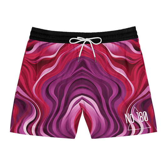 Crimson Mirage Men's Mid-Length Swim Shorts (AOP)