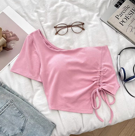 Draped Edge Crop Top
