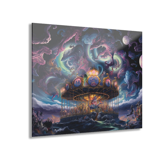 Nova's Folly | Fantasy Acrylic Print Wall Art  Carousel Artwork, Home Decor, Gift for Art Lovers, Unique Wall Hanging