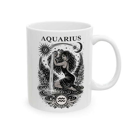 Aquarius Constellation Ram Illustration Mug | Zodiac Ceramic Mug
