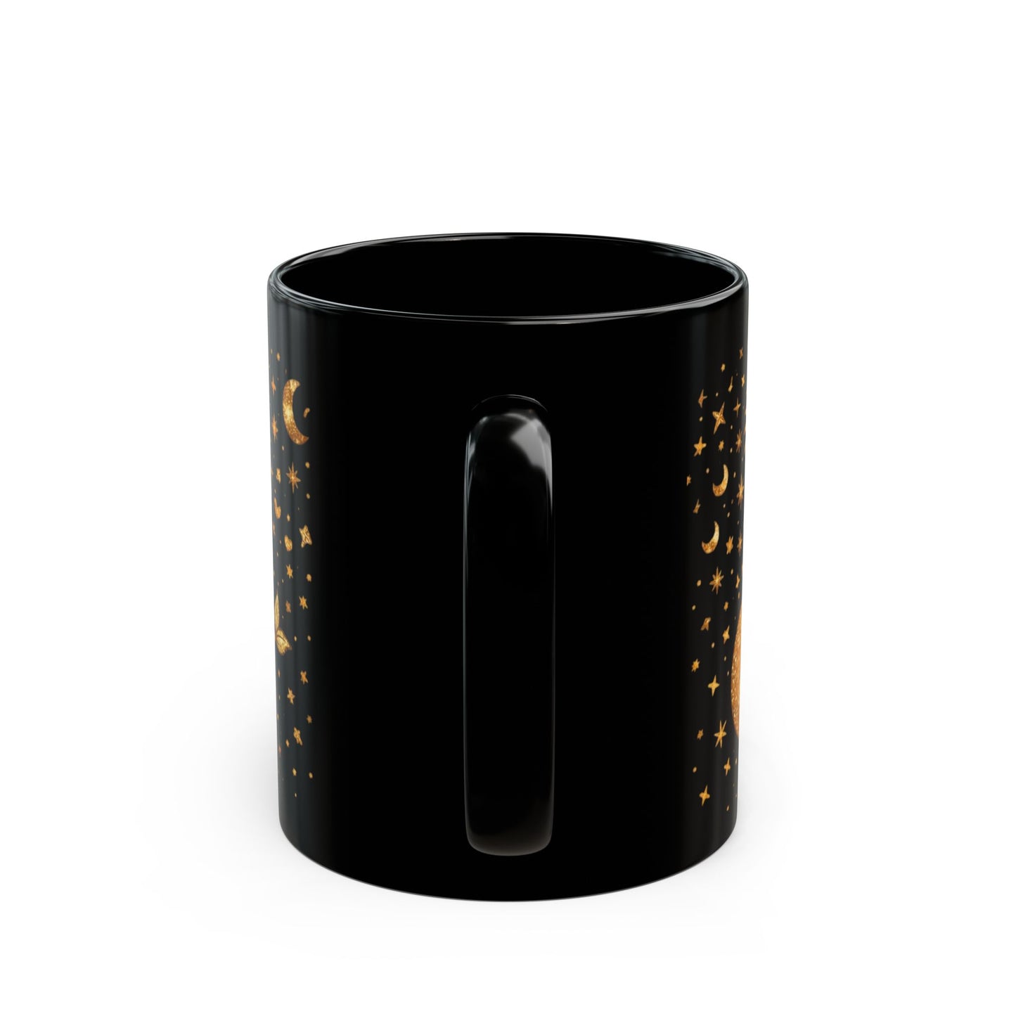Capricorn Zodiac Gold Motif Mug | Black Ceramic Mug