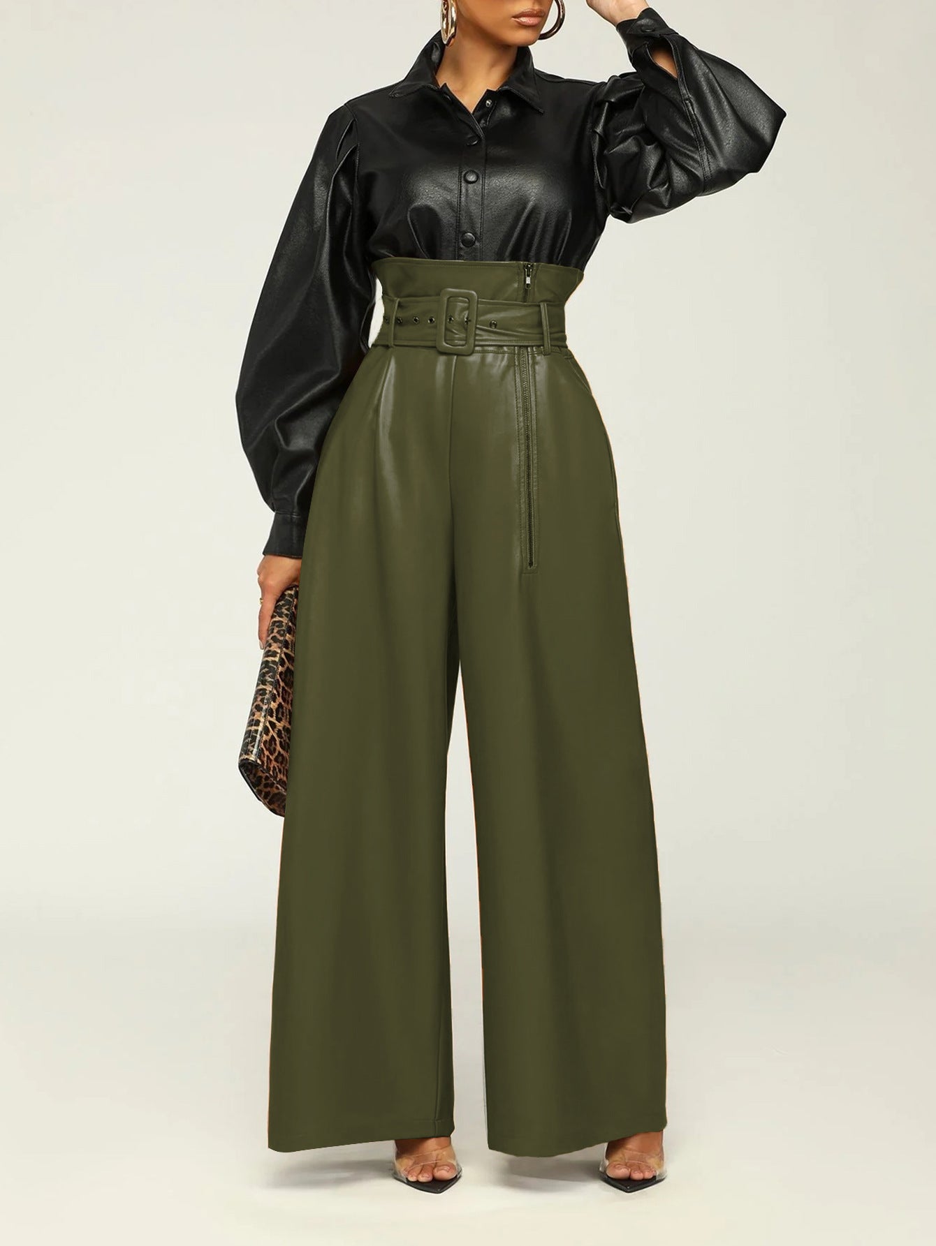 Mercury Belted Wide-Leg Trousers