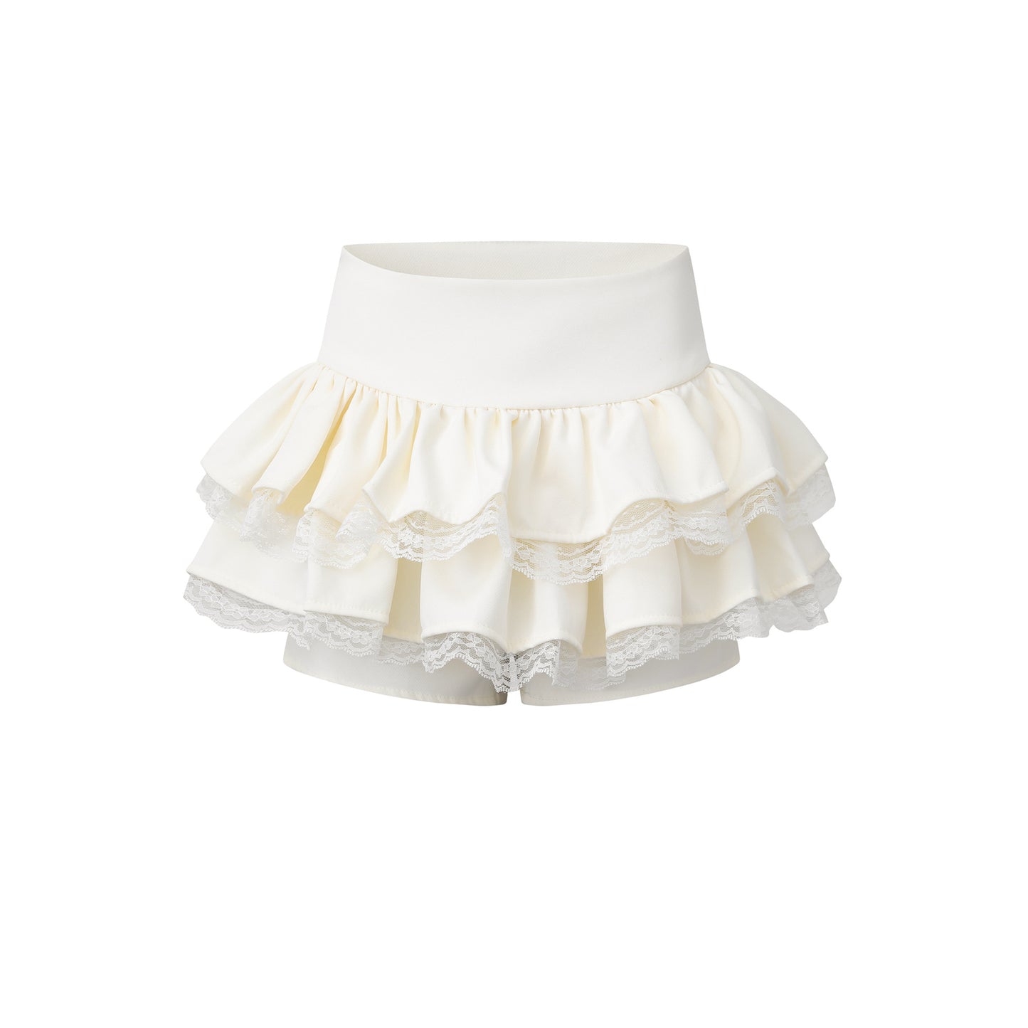 Ivory Ruffle Mini Skirt