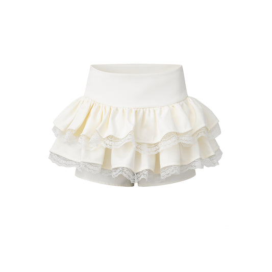 Ivory Ruffle Mini Skirt