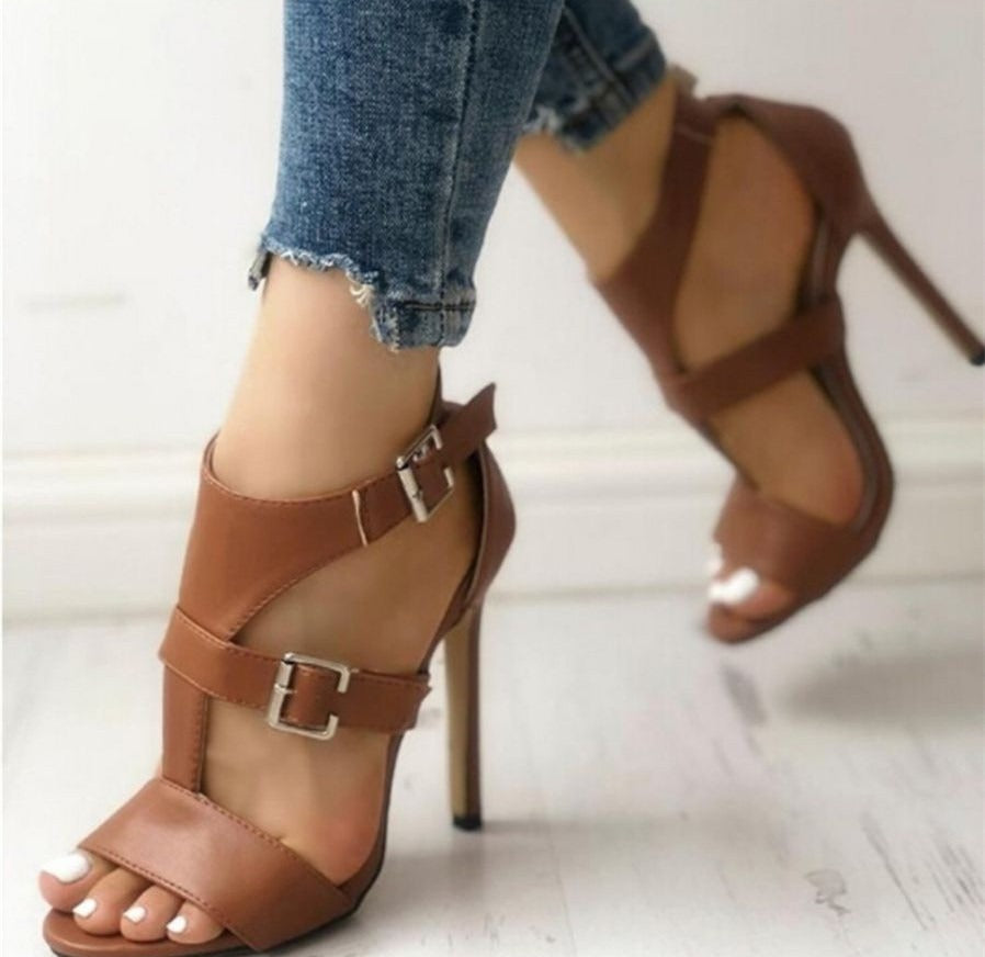 Monarch Buckle Block Heels
