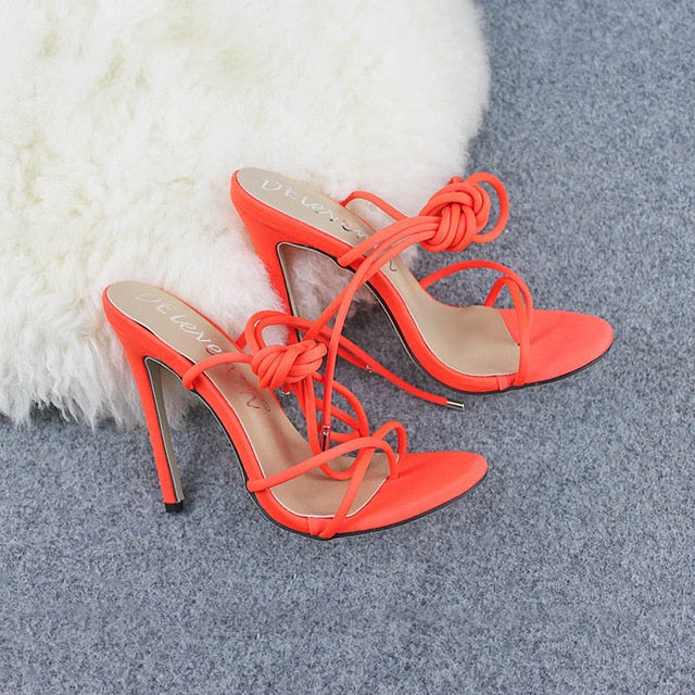 Skyline Lace-Up Stiletto Sandals