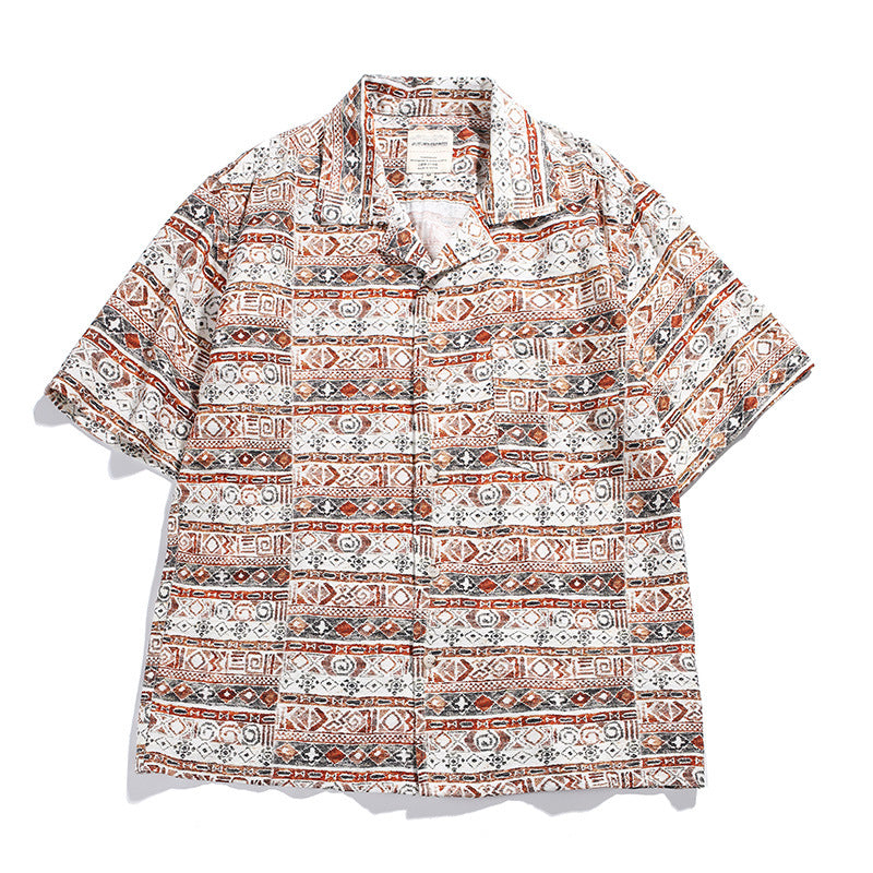 Island Motif Camp Shirt