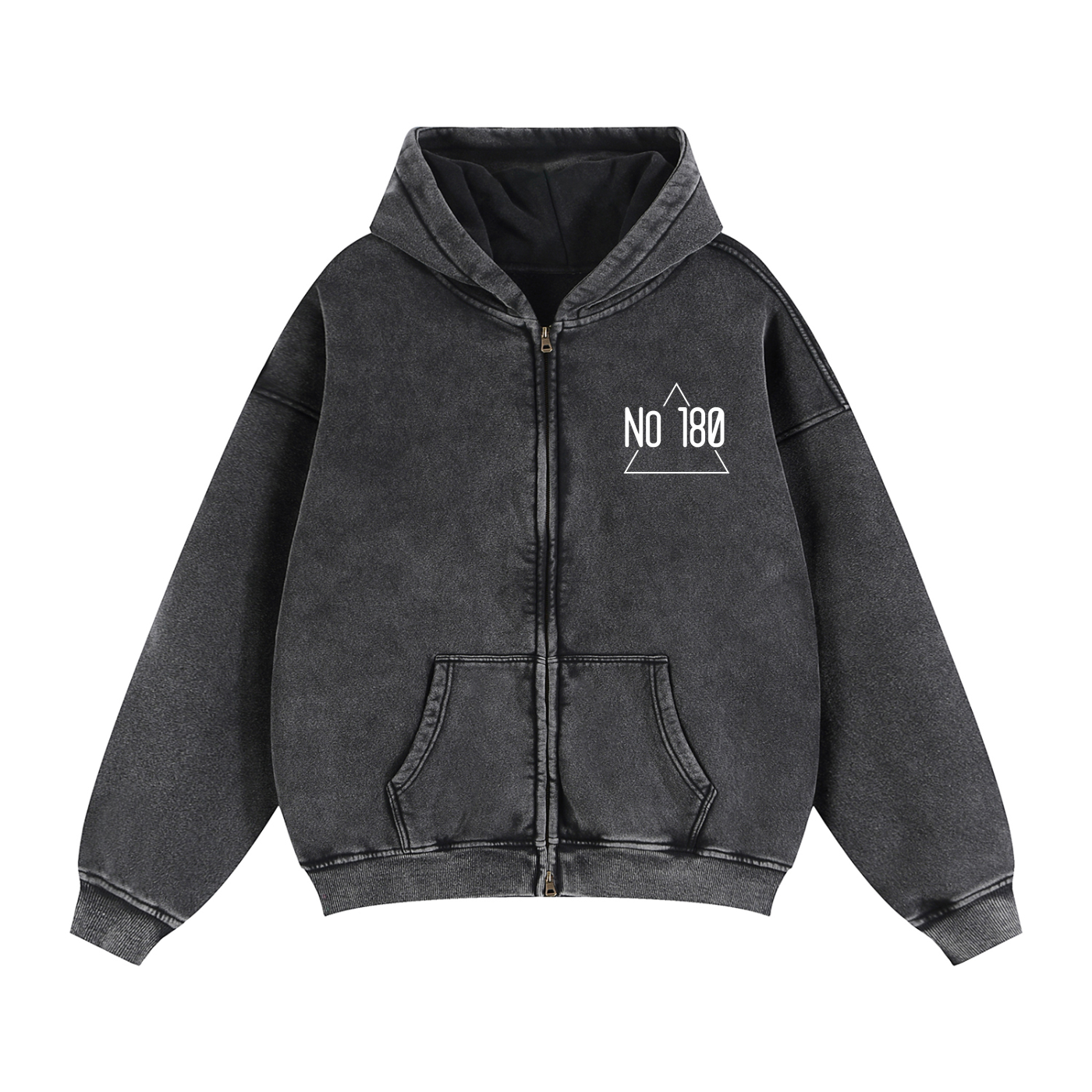No 180 Zip-Through Boxy Fleece Hoodie