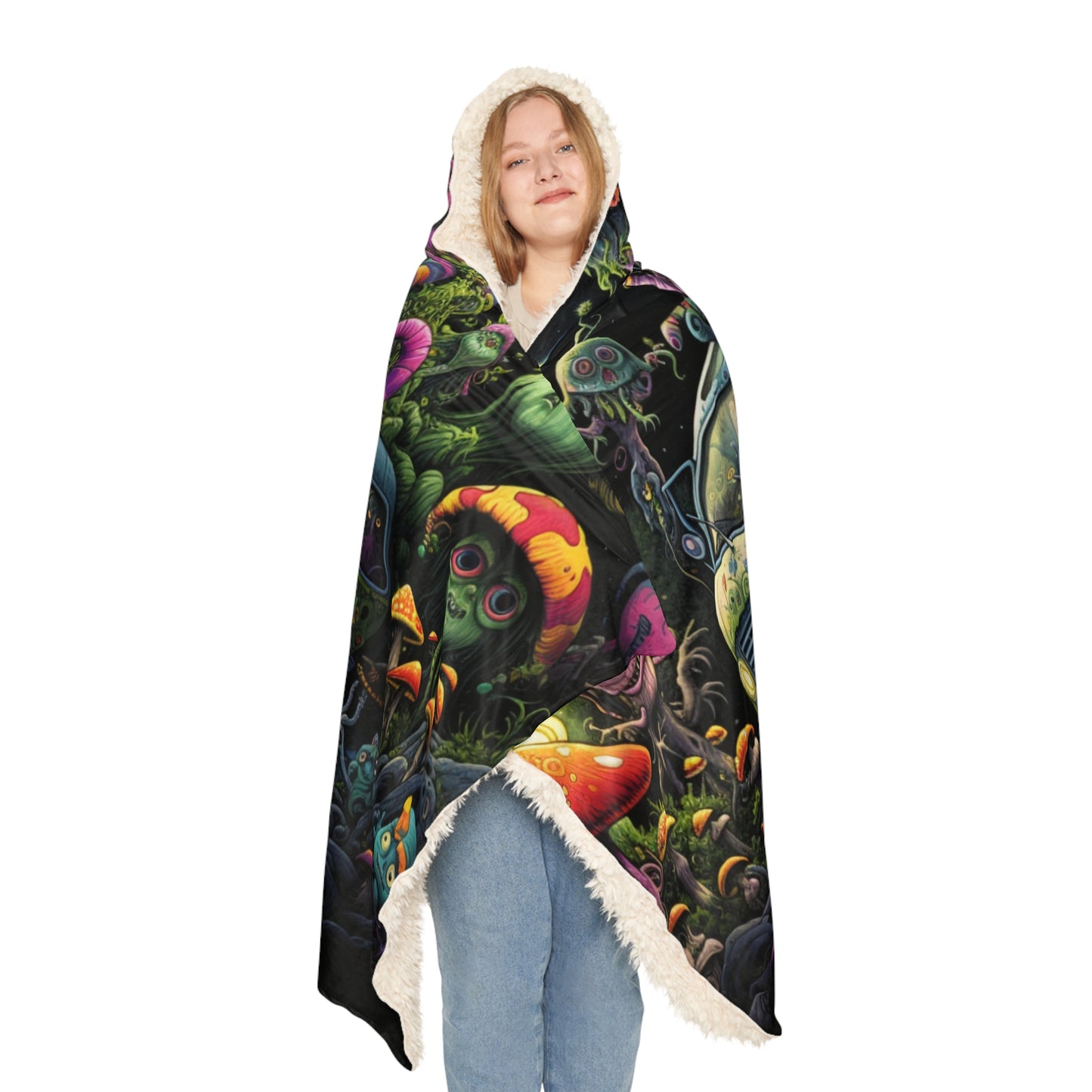 Mycobloom | Snuggle Blanket with Magical Forest Design, Festival Decor,