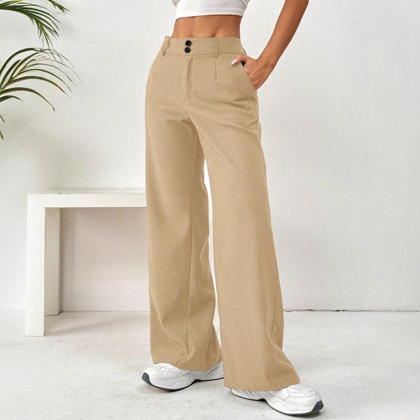 Linear Ease Straight-Leg Pants