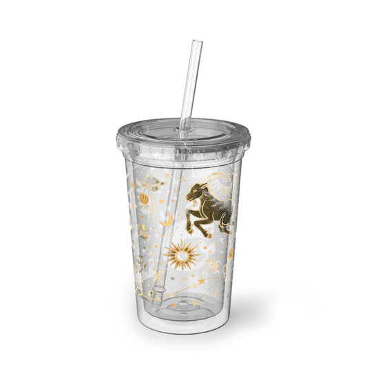 Capricorn Zodiac Acrylic Tumbler | Celestial Star Moon Design