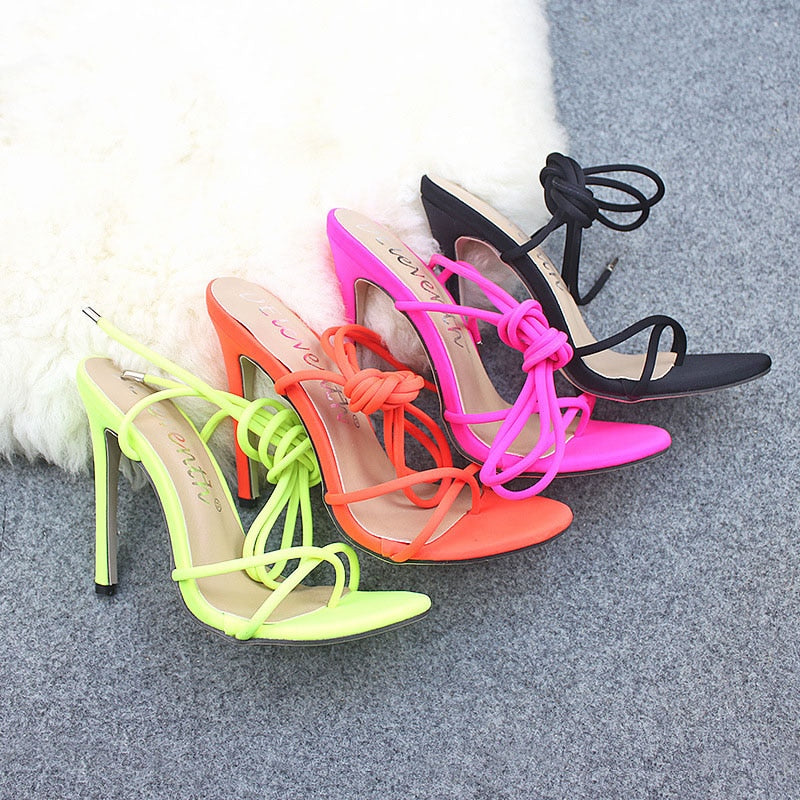 Skyline Lace-Up Stiletto Sandals