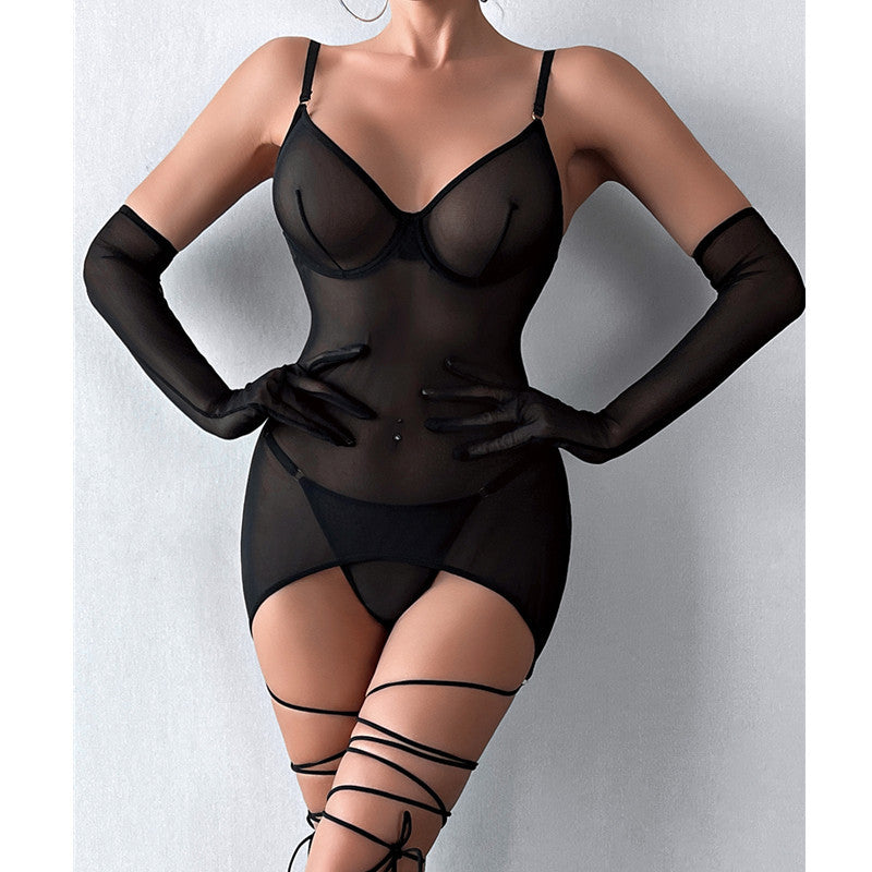 Lace Chemise & Gloves Set