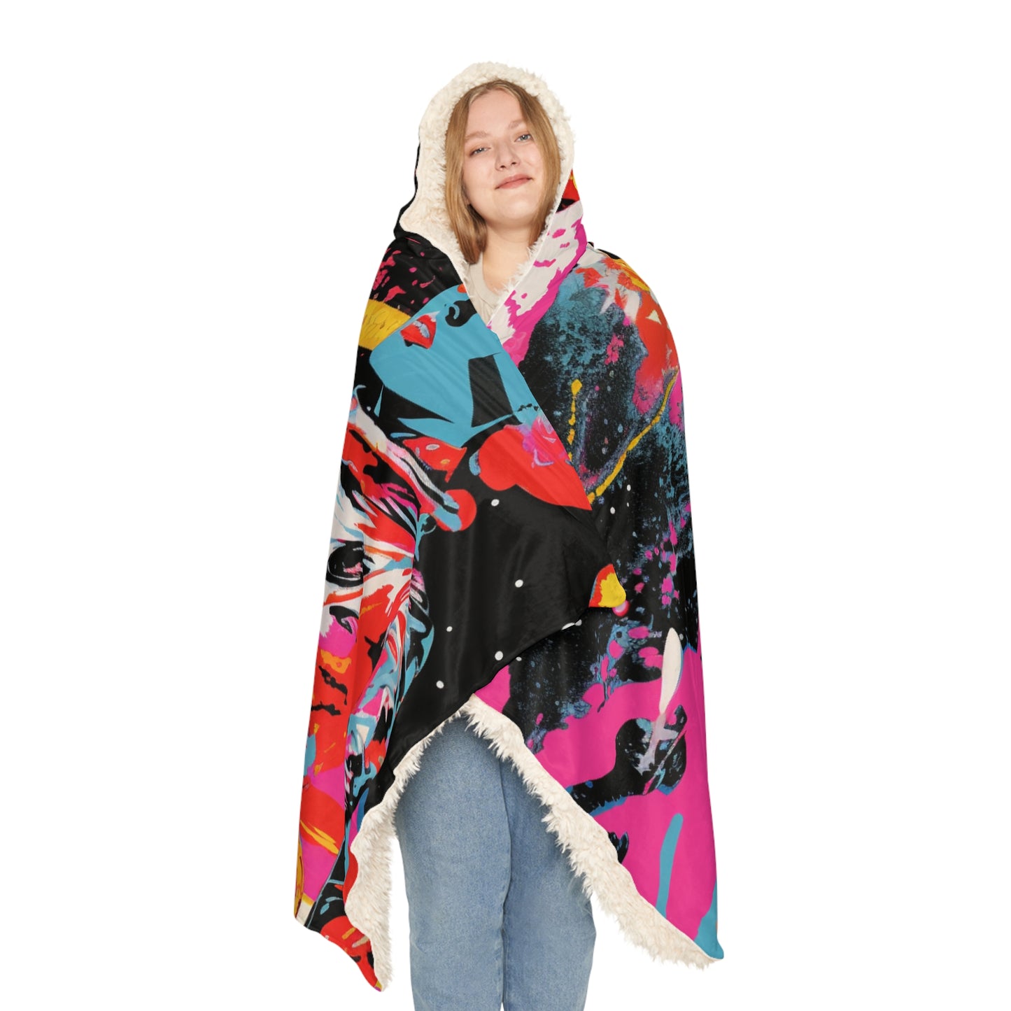 Retroverse Goddess | Snuggle Blanket with Celestial Cyberspace, Festival Decor