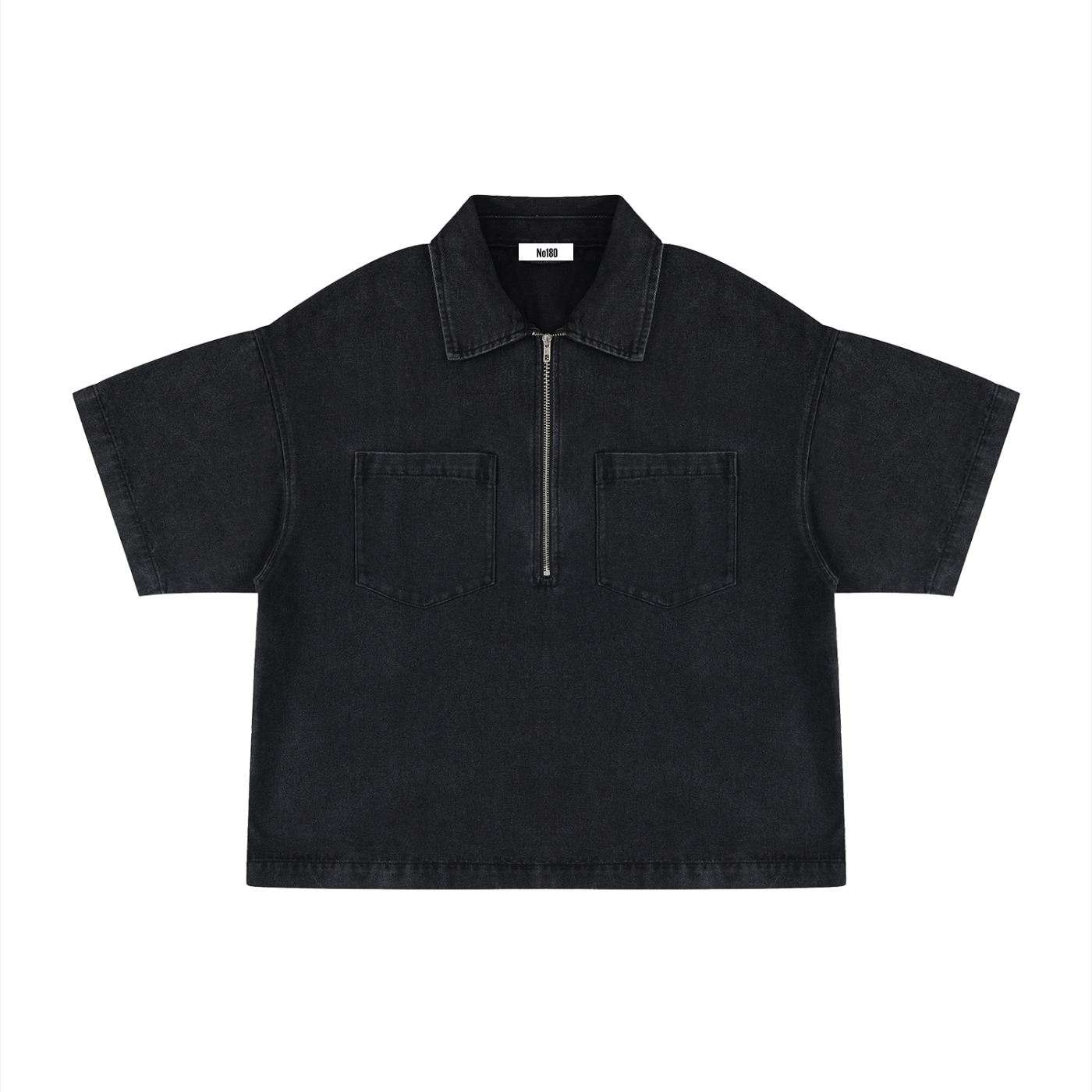 No 180 Vintage Quarter Zip Denim Shirt
