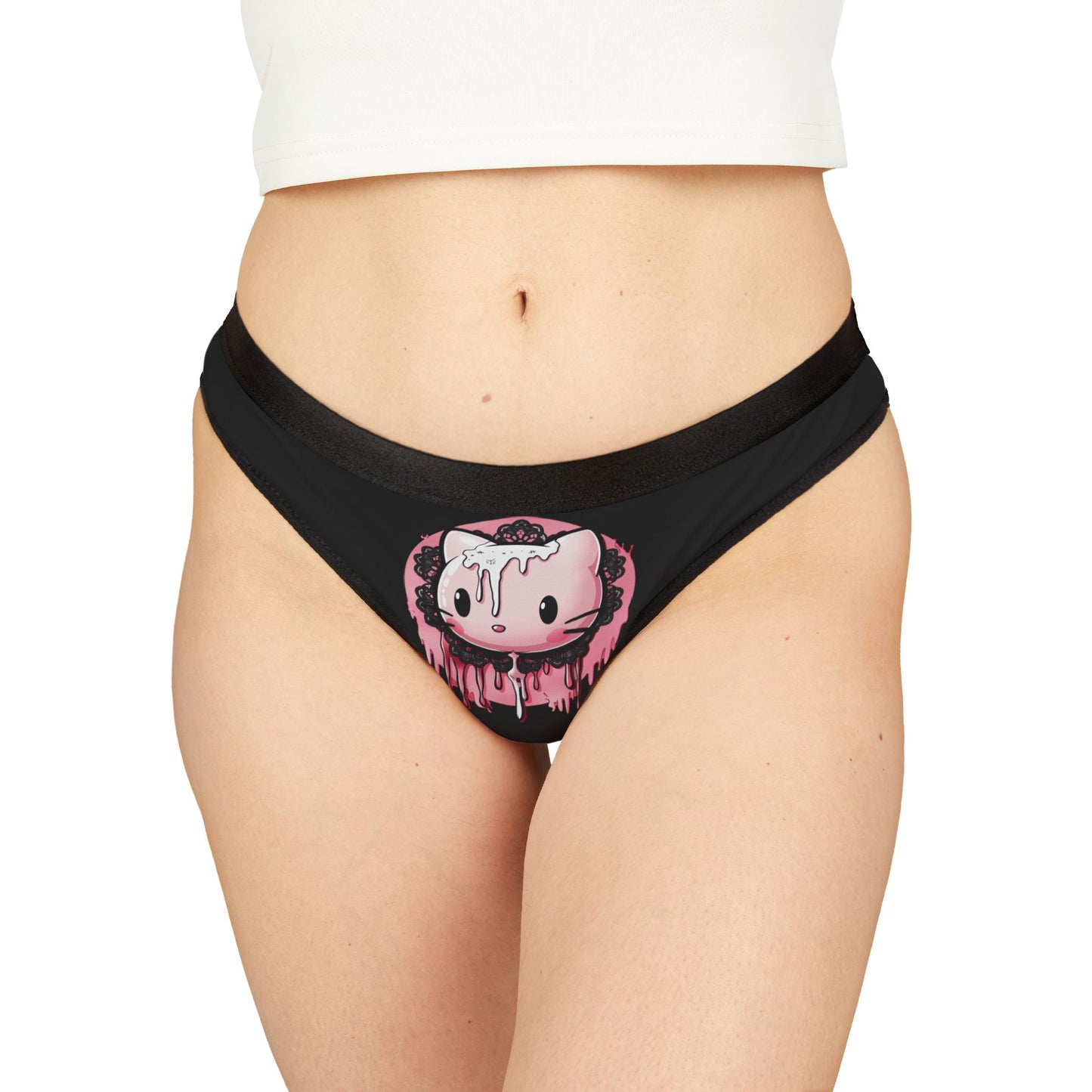 Cream Kitty Thongs